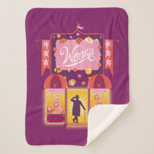 Cobertor Sherpa Wonka Candy Store Graphic
