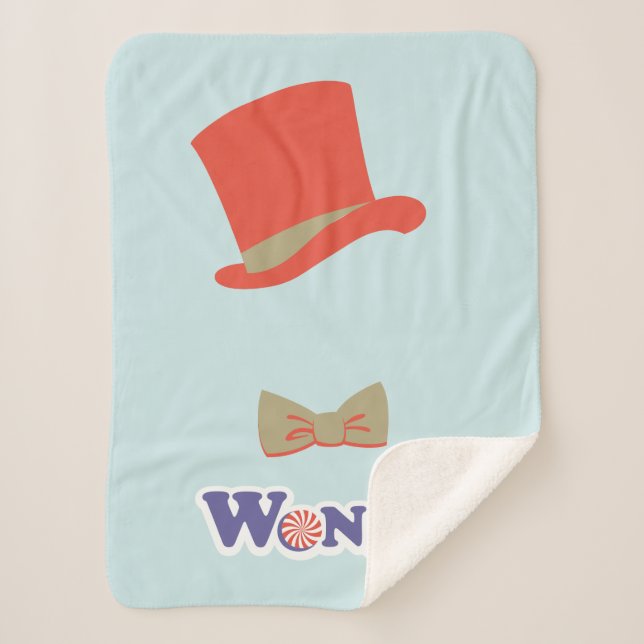 Cobertor Sherpa Wonka Top Hat e Arco Tie (Frente)