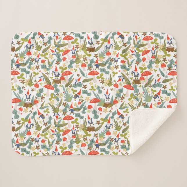 Cobertor Sherpa Woodland Gnomos Baby (Frente (Horizontal))