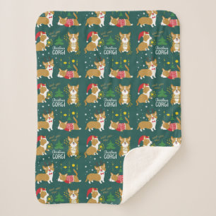 Cobertor Sherpa Woof do Woof do Woof do Corgi   do Natal