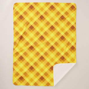 Cobertor Sherpa Xadrez Amarelo de Ovo Bonito Grande Sherpa Blanket