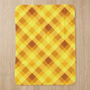 Cobertor Sherpa Xadrez Amarelo de Ovo Bonito Pequeno Sherpa Blanke