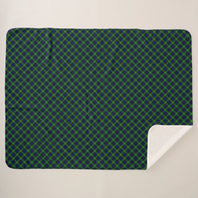 Cobertor Sherpa Xadrez azul-tartan (Frente (Horizontal))