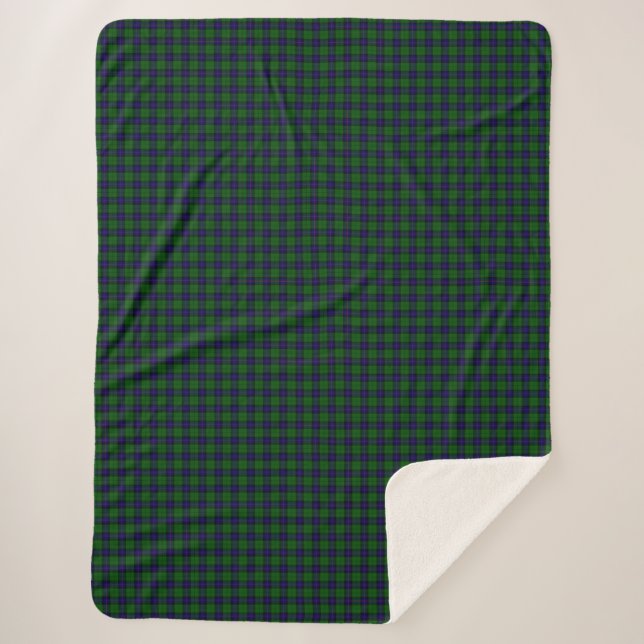 Cobertor Sherpa Xadrez azul-tartan armstrong e verde (Frente)