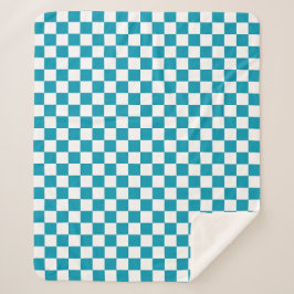 Cobertor Sherpa Xadrez azul-turquesa escuro