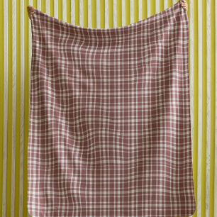 Cobertor Sherpa Xadrez Borgondy Marsala