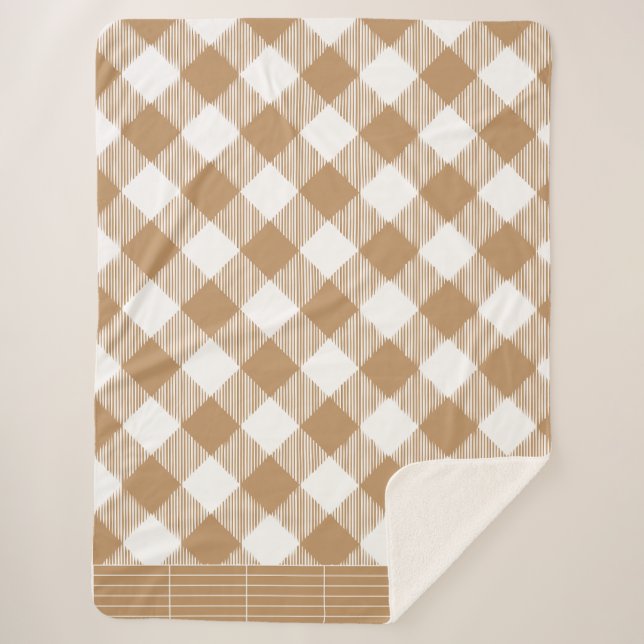 Cobertor Sherpa Xadrez Brown Buffalo (Frente)