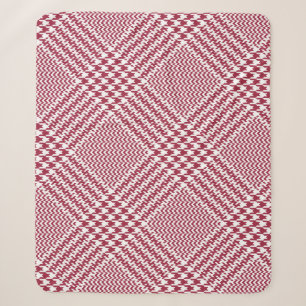 Cobertor Sherpa Xadrez de Glen Branco Vermelho: Tartan Torcido
