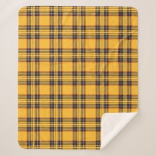 Cobertor Sherpa Xadrez de Tartan amarelo Sherpa Fleece