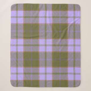 Cobertor Sherpa Xadrez de Tartan verde e roxo - Scottish Seamless