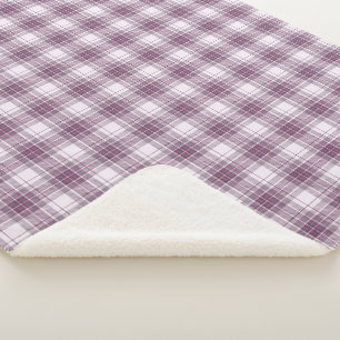 Cobertor Sherpa Xadrez Escocês Roxo Herança
