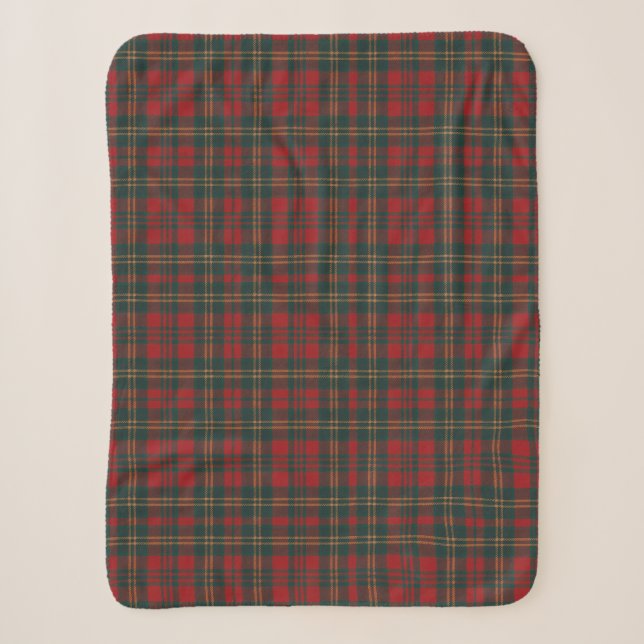 Cobertor Sherpa Xadrez Escocês Vermelho e Verde (Frente)