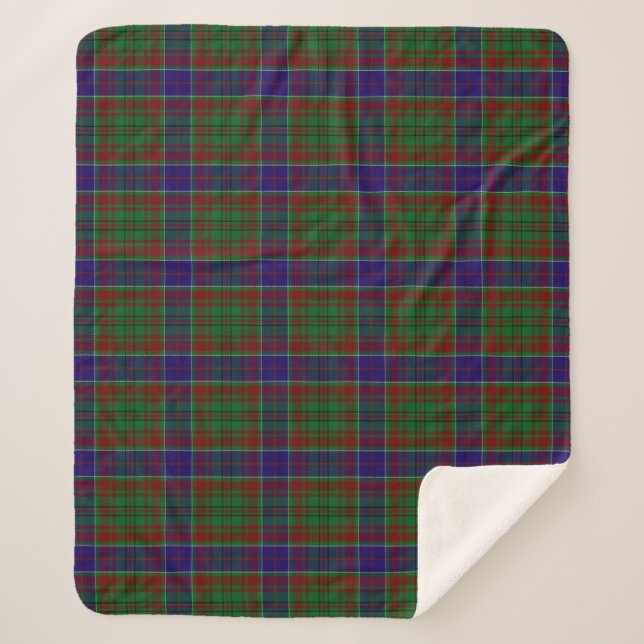 Cobertor Sherpa Xadrez Escocesa Clan Adams Tartan (Frente)