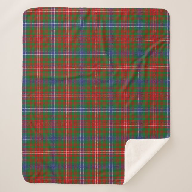 Cobertor Sherpa Xadrez Escocesa Clan Wilson Tartan (Frente)