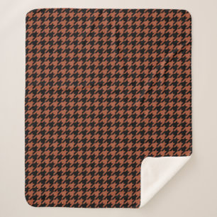 Cobertor Sherpa Xadrez Houndstooth Marrom Preto