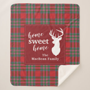 Cobertor Sherpa Xadrez Natal Holiday Home Sweet MacBean Tartan