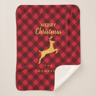 Cobertor Sherpa Xadrez Negra Negra Natal