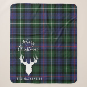 Cobertor Sherpa Xadrez personalizada de Tartan Clan MacKenzie
