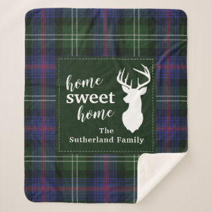 Cobertor Sherpa Xadrez Personalizada Sweet Home Sutherland Tartan
