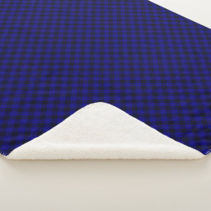 Cobertor Sherpa Xadrez preto azul tartan MacKay