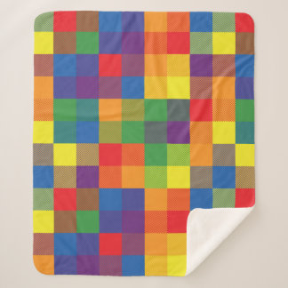Cobertor Sherpa Xadrez Rainbow Buffalo Check Pride