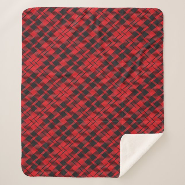 Cobertor Sherpa Xadrez Red Tartan Clássica Sherpa Blanket (Frente)