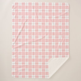 Cobertor Sherpa Xadrez Rosa Sombreada