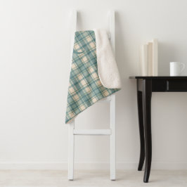 Cobertor Sherpa Xadrez Tártano Verde Azul Bege Buffalo Plaid
