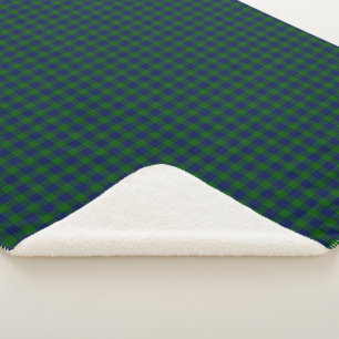 Cobertor Sherpa Xadrez verde-azul-Montgomery tartan