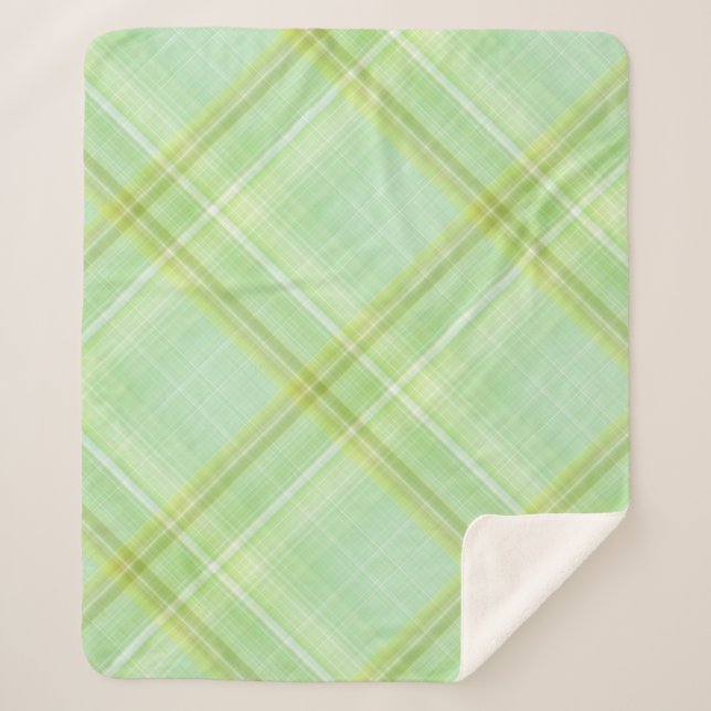Cobertor Sherpa Xadrez Verde de Pastel de Rendimento Verde (Frente)