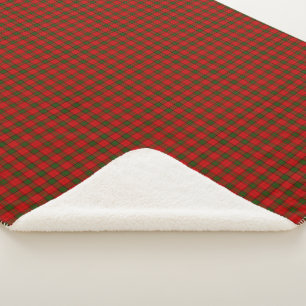 Cobertor Sherpa Xadrez verde-vermelha Maxwell tartan