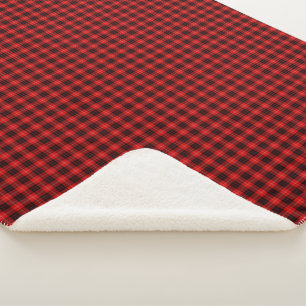 Cobertor Sherpa Xadrez vermelha de Munro tartan