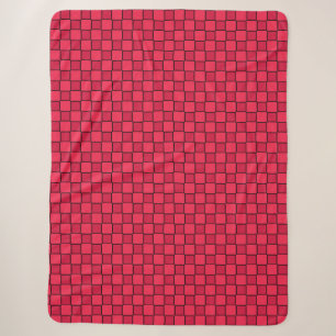 Cobertor Sherpa Xadrez Vermelho e Preto