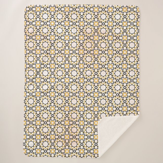 Cobertor Sherpa Xerostomia Geométrica Rosa Elegante, Xerpa Lança (Frente)