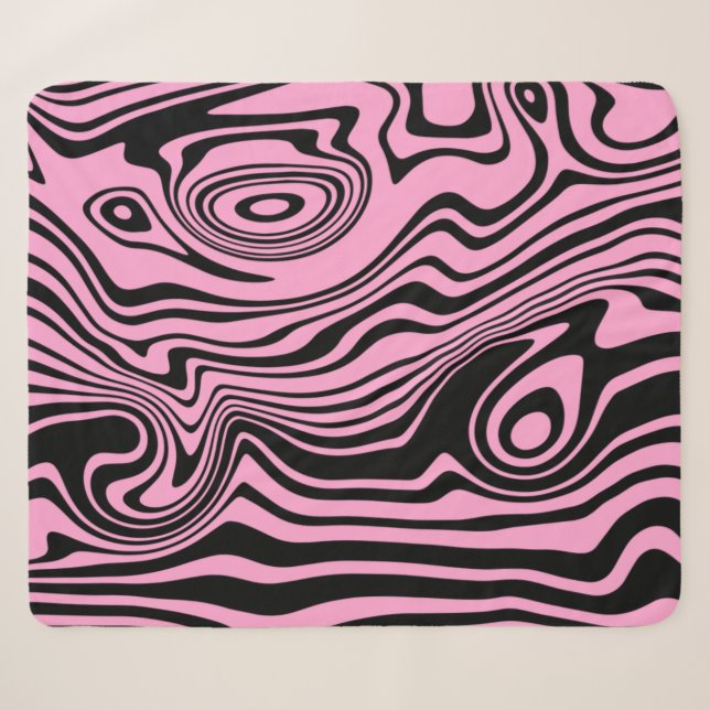 Cobertor Sherpa Xerpa em branco rosa, cor cinza (Frente (Horizontal))