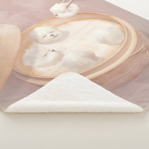 Cobertor Sherpa Xiao Long Bao - Ilustração Cuta