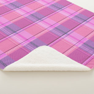 Cobertor Sherpa Xícara Rosa Magenta Xadrez Estética Sherpa