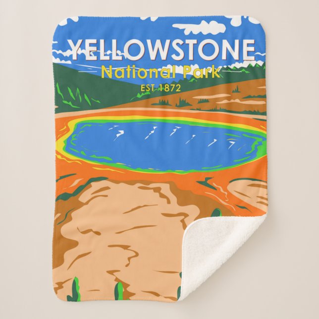 Cobertor Sherpa Yellowstone National Park Grand Prismatic Primaver (Frente)