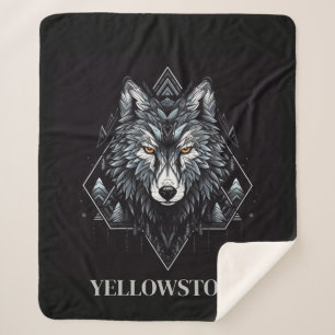 Cobertor Sherpa Yellowstone Wolf Sherpa Blanket Throw
