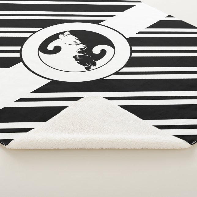 Cobertor Sherpa Yin Yang cats (3/4)