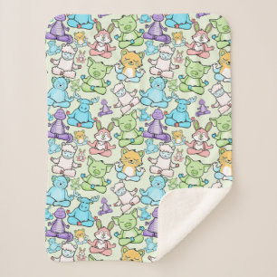 Cobertor Sherpa Yoga poses pattern Yoga seamless pattern 63