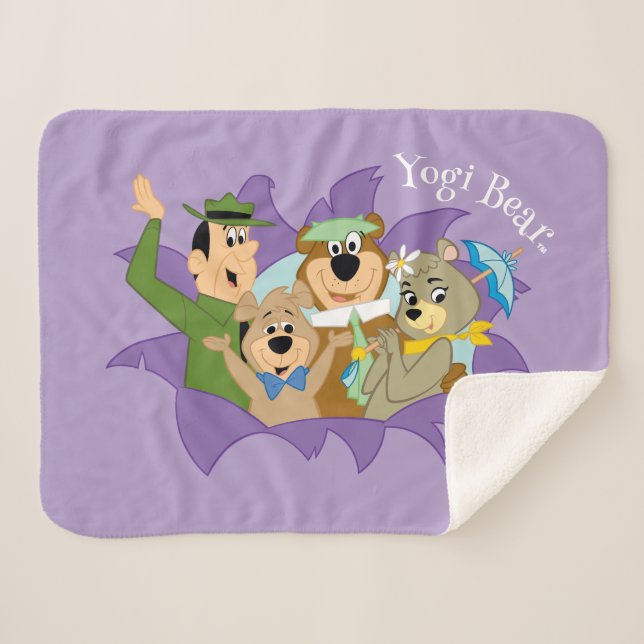 Cobertor Sherpa Yogi Bear e Amigos Surpresa (Frente (Horizontal))