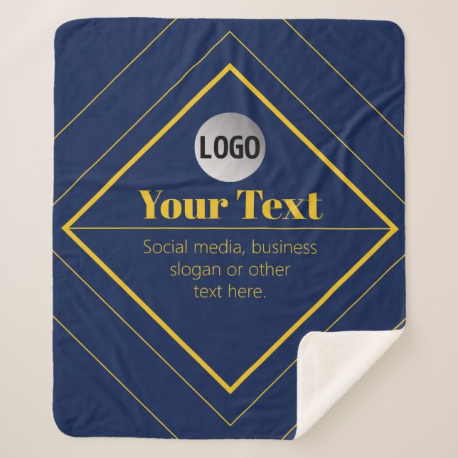 Cobertor Sherpa Your Logo & Customizable Design Template (Frente)