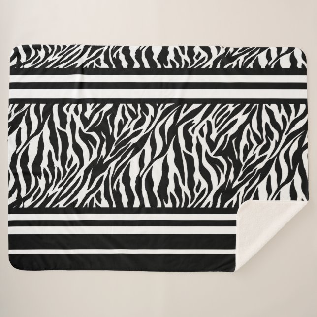 Cobertor Sherpa Zebra Stripes (Frente (Horizontal))