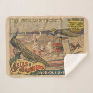 Cobertor Sherpa Zebu E Pavão Com Treinador De Palhaços