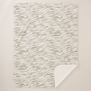 Cobertor Sherpa Zen Cream Branco Cacau Castanho Zebra Impressão
