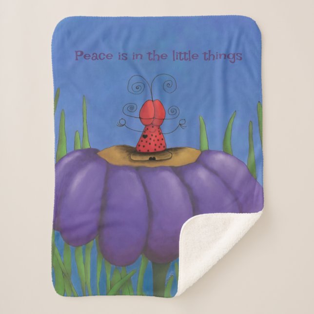 Cobertor Sherpa Zen Ladybug (Frente)