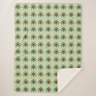 Cobertor Sherpa Zen Verde Tribal