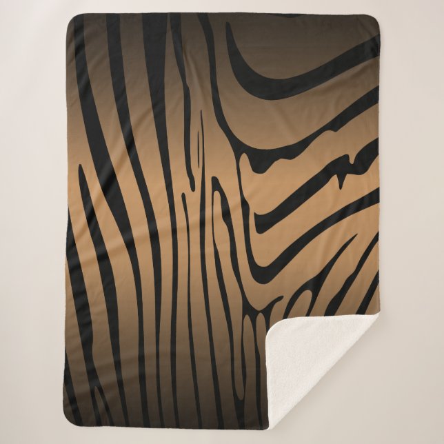 Cobertor Sherpa Zesty Zebra Brown (Frente)