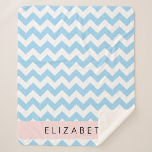 Cobertor Sherpa Zigzag Azul, Chevron Azul, Padrão De Onda, Seu Nom